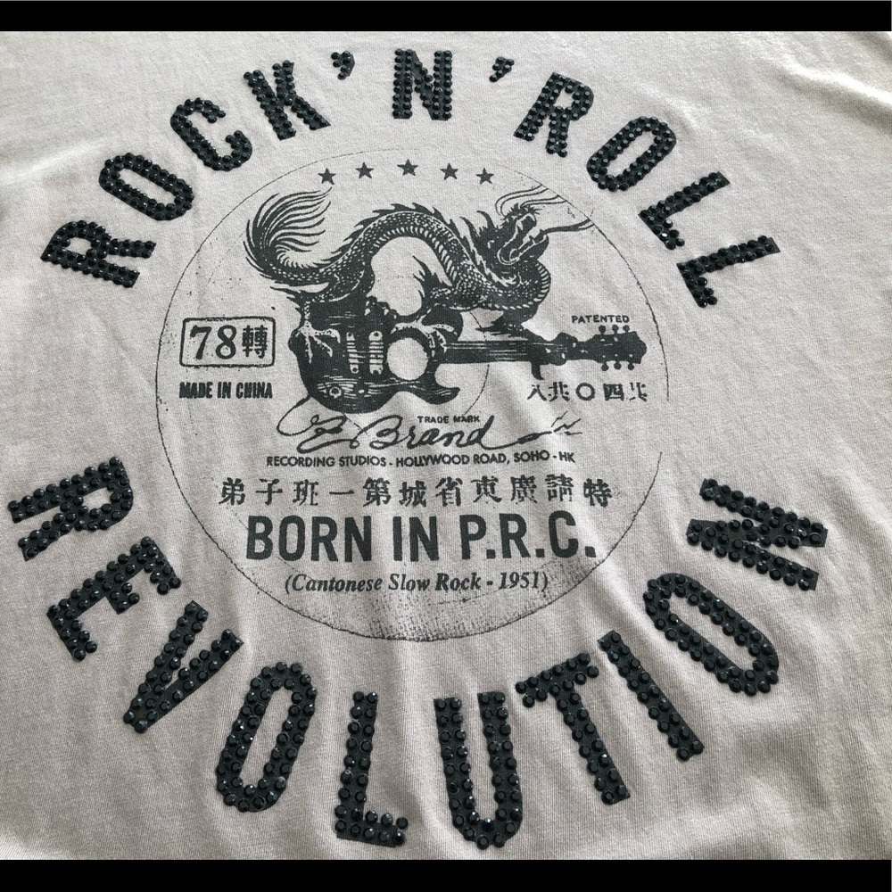 Black crystal studded t-shirt Rock n’ Roll ready